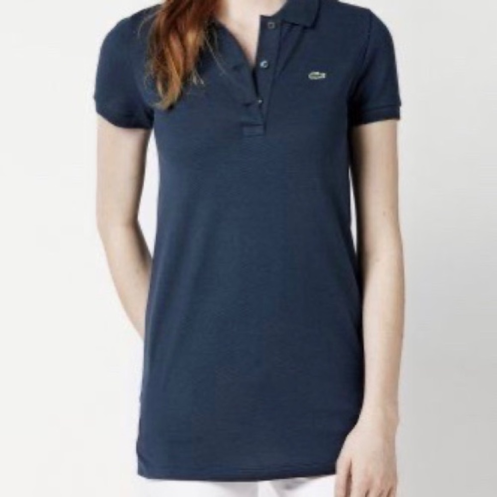 Lacoste navy pique polo tunic sz 36 (0-4)